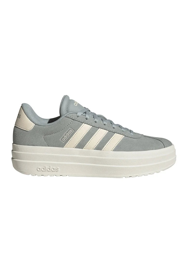 Pantofi sport VL Court Bold flatform din piele intoarsa, Gri cenusiu/Alb murdar
