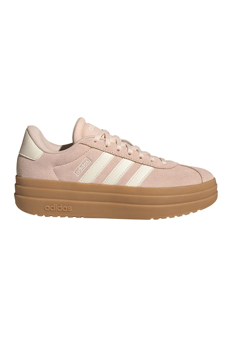 Pantofi sport VL Court Bold flatform din piele intoarsa, Piersica/Alb murdar