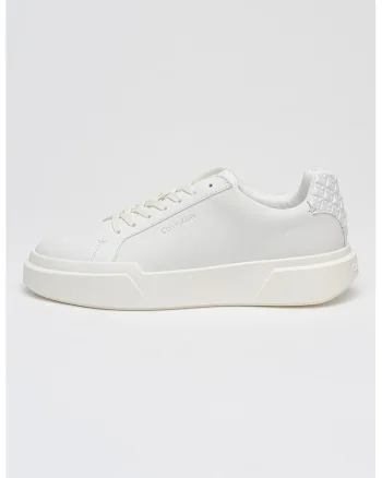 Pantofi sport de piele cu talpa plata, Alb murdar