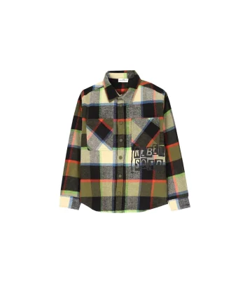 Camasa baieti  bumbac, imprimeu carouri, multicolor