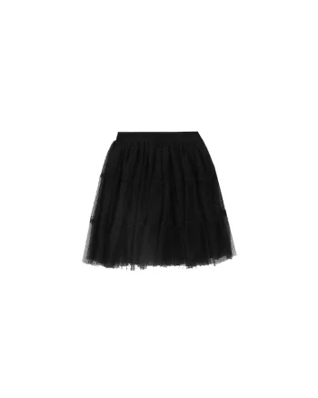 Fusta fete,  evazata, elastica, neagra, poliester