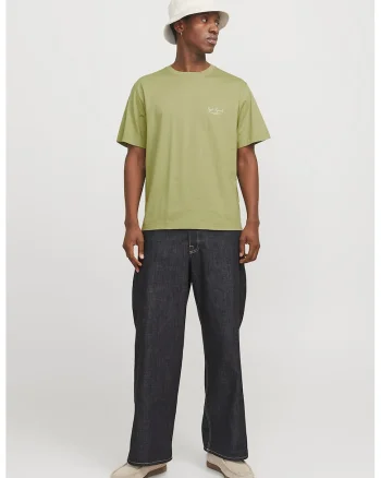 Tricou de bumbac cu model grafic pe partea din spate, Portocaliu/Verde sparanghel