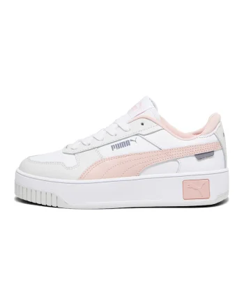 Pantofi sport Carina Street Jr. de piele si piele ecologica, Alb/Roz