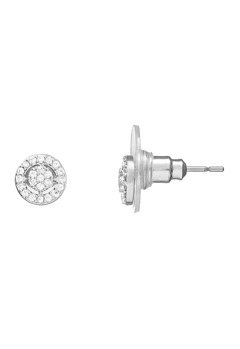 Cercei decorati cu cristale zirconia, Argintiu