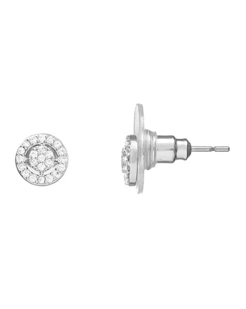 Cercei decorati cu cristale zirconia, Argintiu