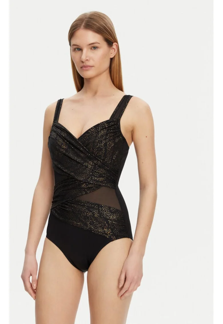 Costum de baie dama,  305152657, Poliamida, Negru, Negru