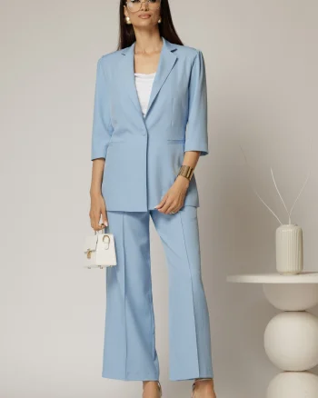Compleu DY Fashion bleu din sacou si pantalon