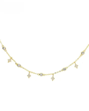 Chocher argint 925, JW1130, model stelute, placat cu aur