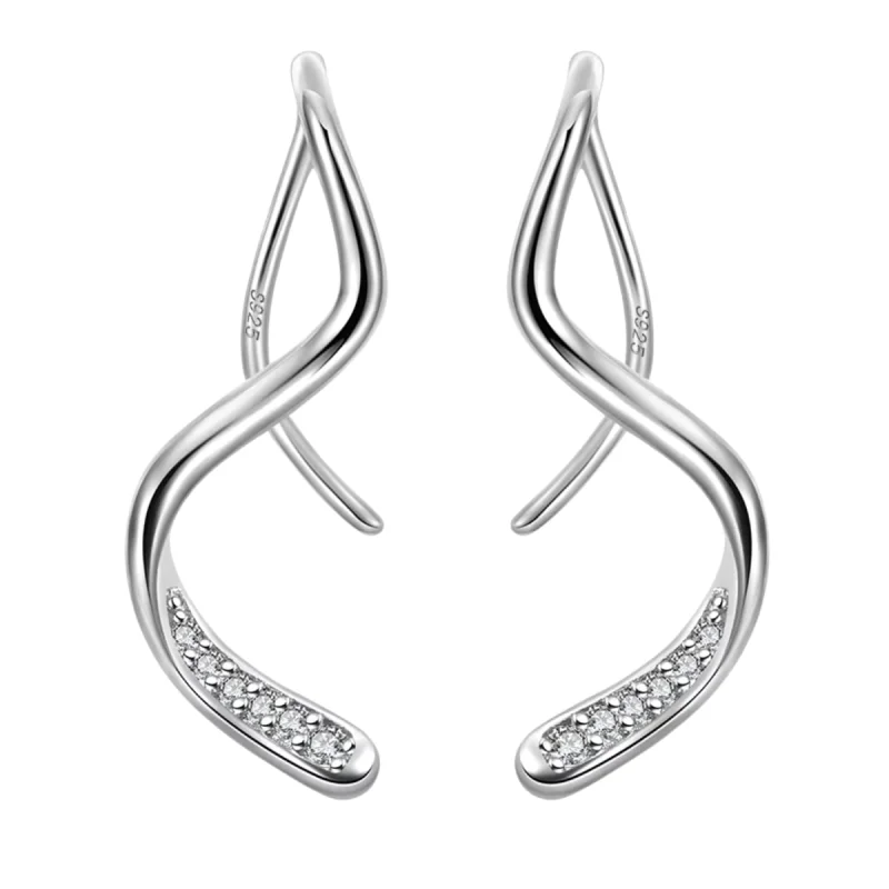Cercei argint 925, JW1803, model elegant, placati cu rodiu