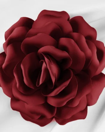 Brosa floare bordo cu diametru de 15 cm, cu clips pentru par
