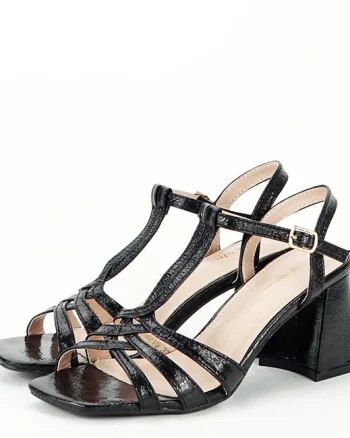 Sandale negre elegante cu toc gros 3219 130