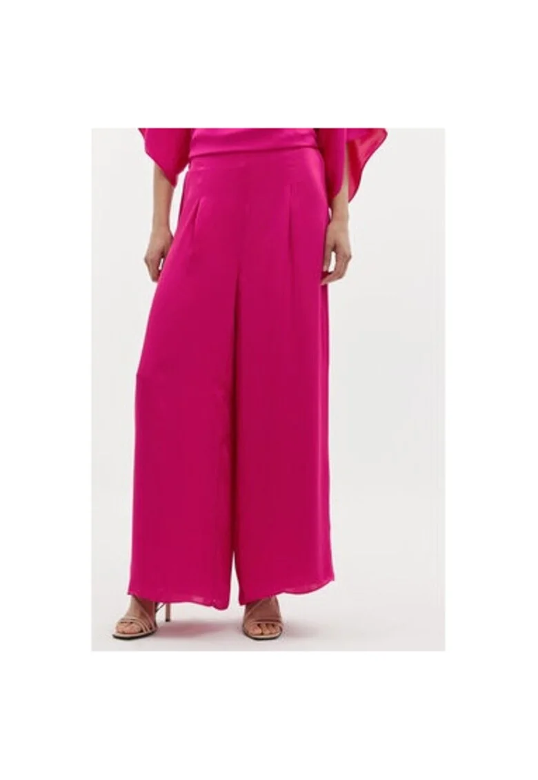 Pantaloni dama,  303838959, Poliester, Roz, Roz