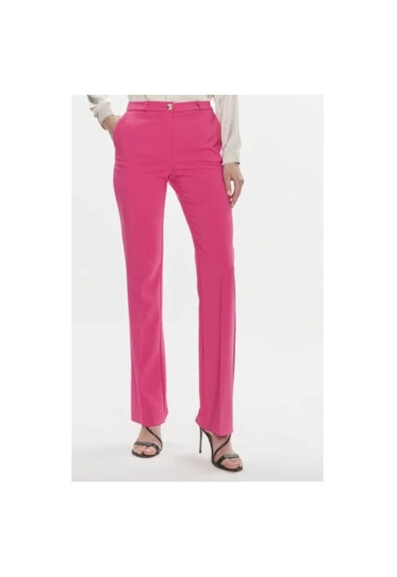 Pantaloni dama,  304218101, Poliester, Roz, Roz