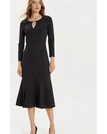 Rochie dama,  304891243, Viscoza/Poliamida, Negru, Negru