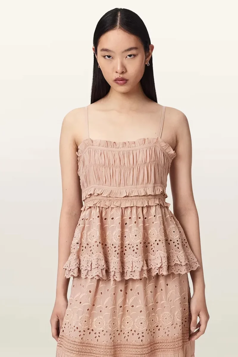 AllSaints top pentru femei, cu vâscoză CAMILLE