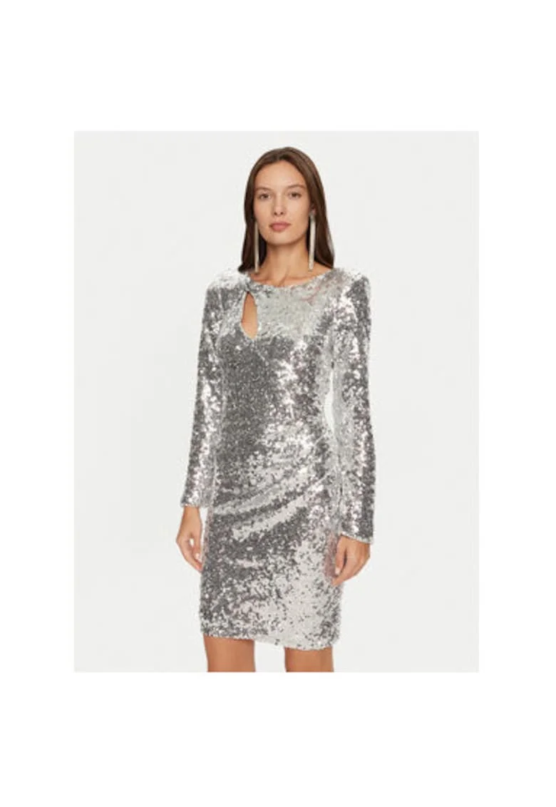Rochie dama,  304996238, Poliester reciclat, Argintiu, Argintiu