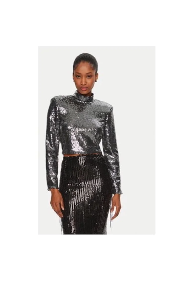 Bluza dama,  305017895, Poliester, Argintiu, Argintiu