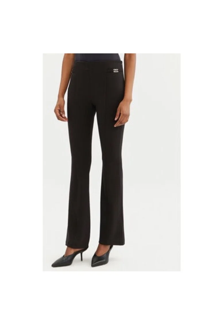 Pantaloni dama,  305265388, Poliester, Negru, Negru