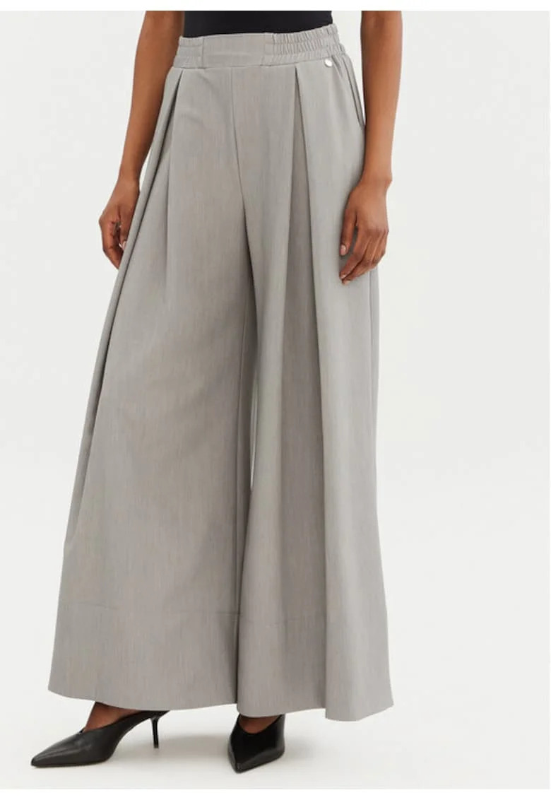 Pantaloni dama,  305265401, Poliester/Viscoza, Gri, Gri