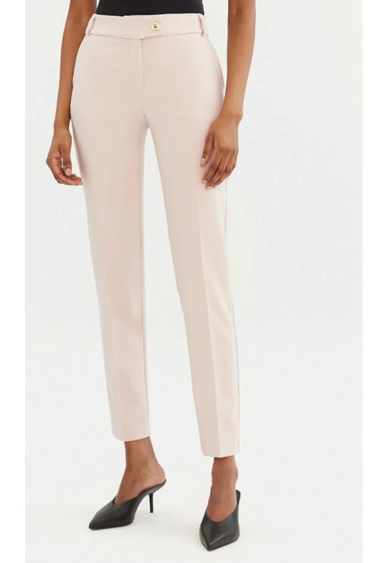 Pantaloni dama,  305266095, Poliester, Roz, Roz