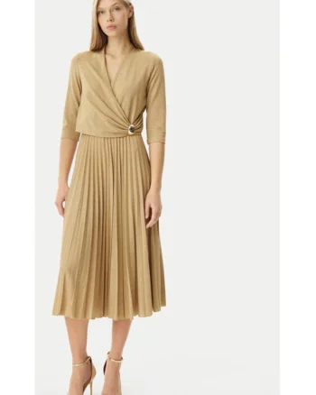Rochie dama,  305317902, Viscoza/Fibre metalice, Auriu, Auriu