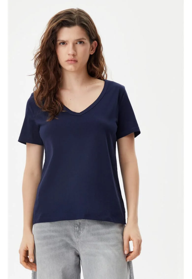Tricou dama,  305290670, Bumbac organic, 2XS INTL, Albastru