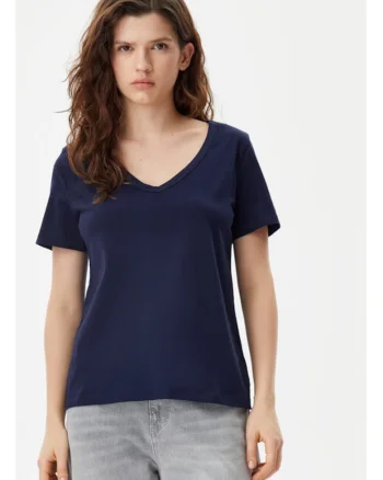 Tricou dama,  305290670, Bumbac organic, 2XS INTL, Albastru