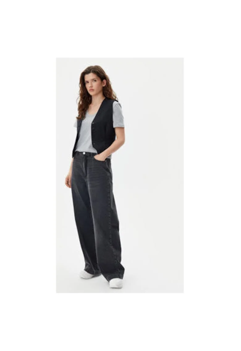 Tricou dama,  305290649, Bumbac organic, Gri, Gri