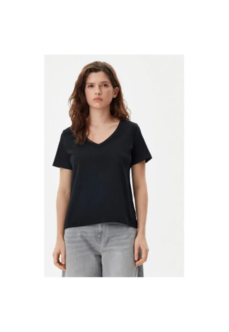 Tricou dama,  305290663, Bumbac organic, Negru, Negru