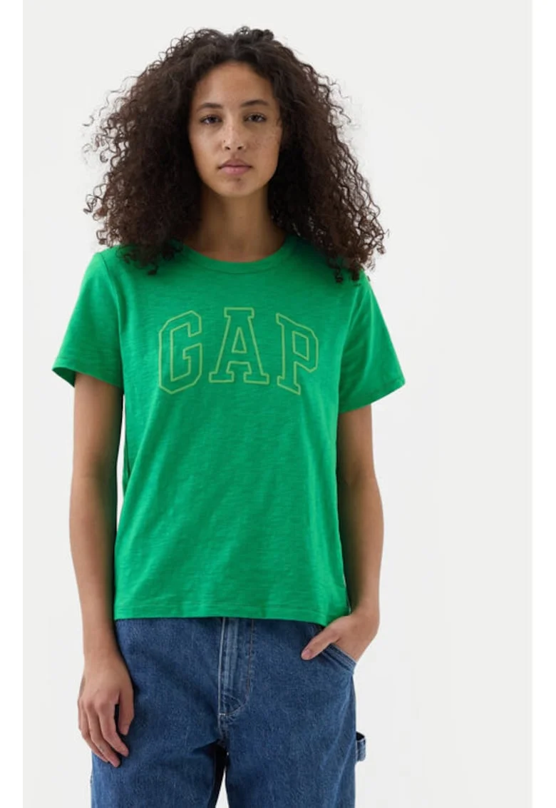 Tricou dama,  304144547, Bumbac organic, Verde, Verde