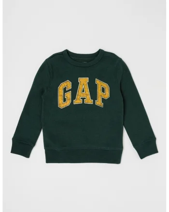 Bluza de trening din amestec de bumbac cu decolteu la baza gatului, Verde inchis/Maro deschis