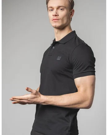 Tricou polo slim fit Passenger, Negru