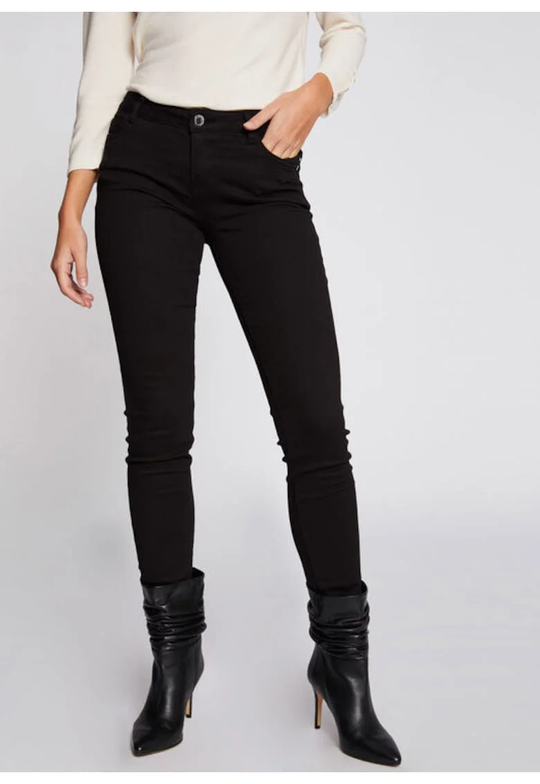 Blugi dama,  208407793, Bumbac/Poliester, Negru, Negru
