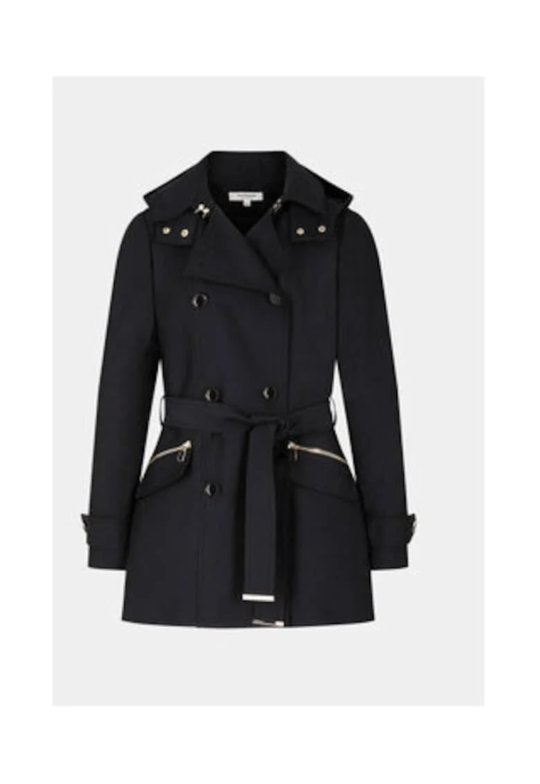 Trench dama,  303917296, Poliester/Bumbac, Negru, Negru