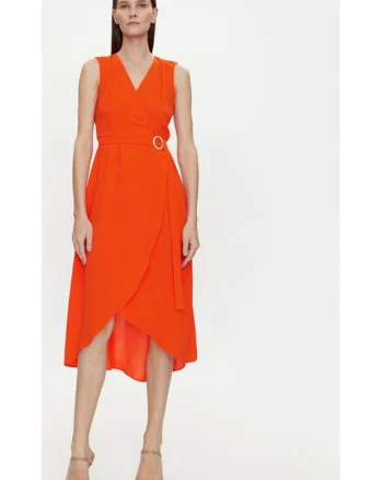 Rochie dama,  303917814, Poliester, Portocaliu, Portocaliu