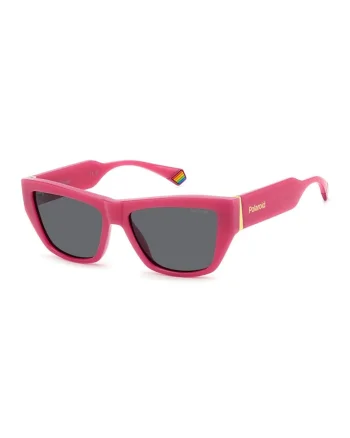 Ochelari de soare, cat-eye cu lentile polarizate, Roz aprins/Gri antracit