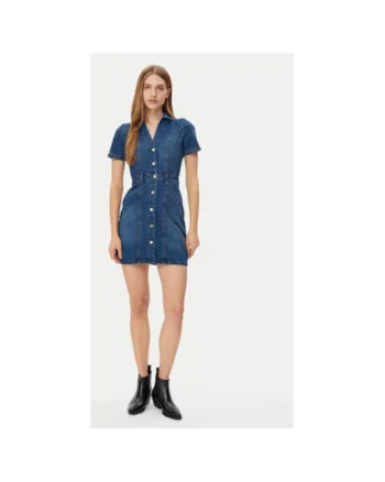 Rochie dama,  305254870, Bumbac/Poliester, Albastru, Albastru