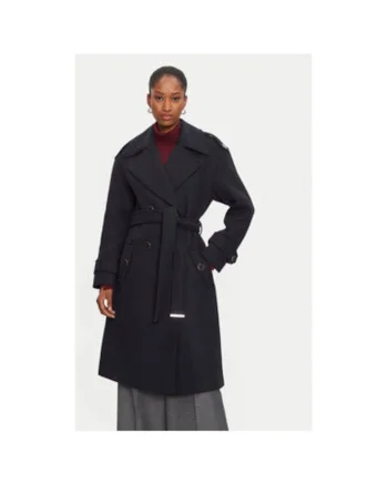 Palton dama,  304480430, Poliester/Lana, Albastru, Albastru