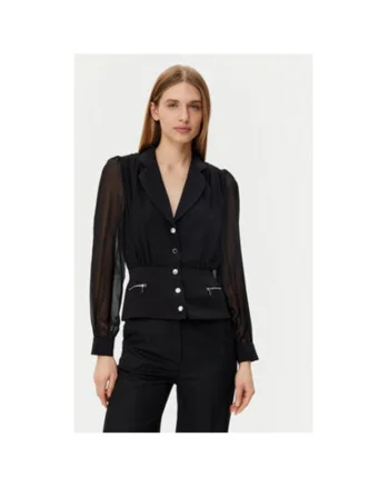 Camasa dama,  305252906, Poliester, Negru, Negru