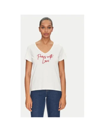 Tricou dama,  305252951, Modal/Bumbac, Alb, Alb