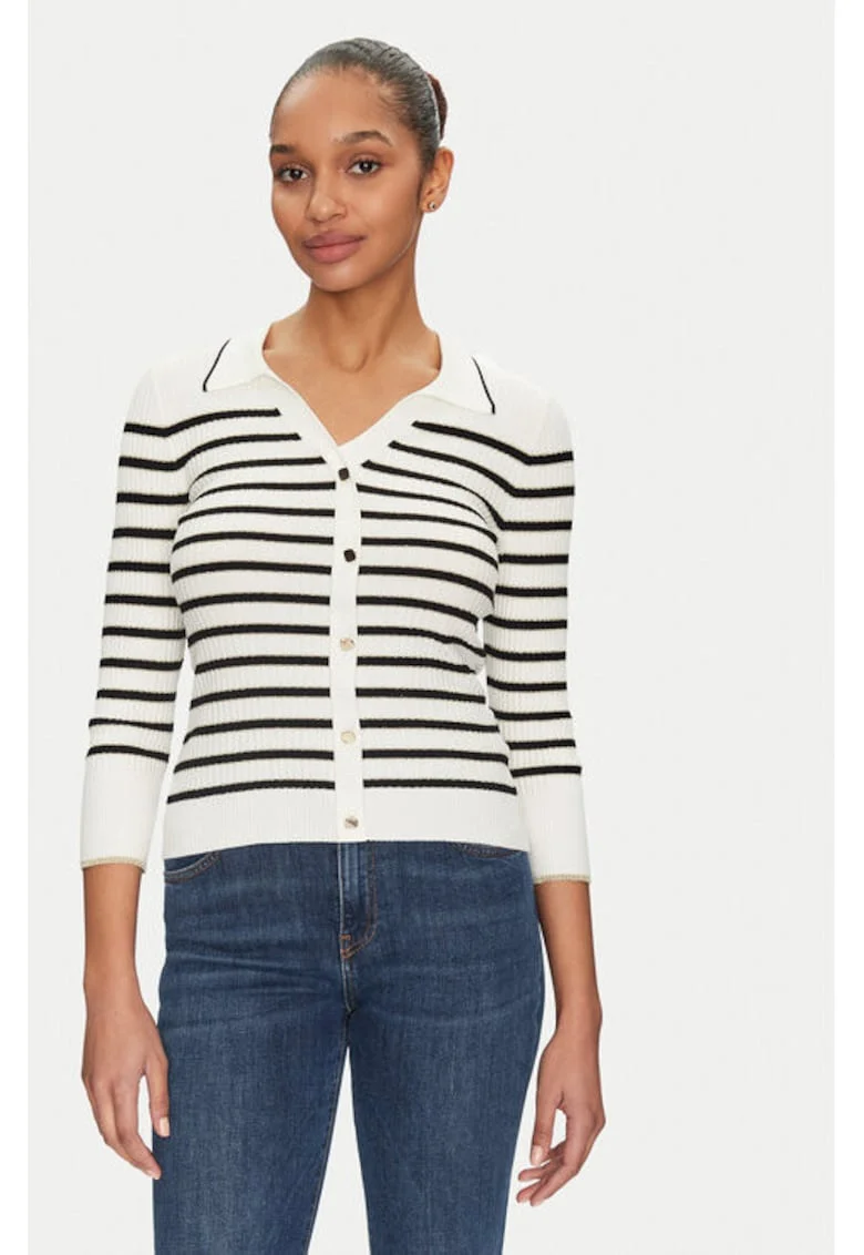 Cardigan dama,  305253101, Viscoza/Poliamida, Alb, Alb