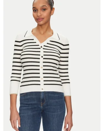 Cardigan dama,  305253101, Viscoza/Poliamida, Alb, Alb
