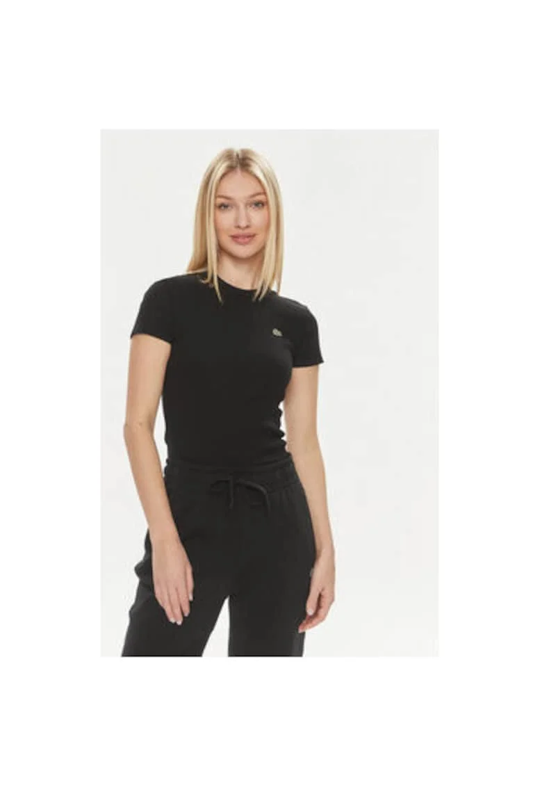 Tricou dama,  303713997, Bumbac organic, Negru, Negru