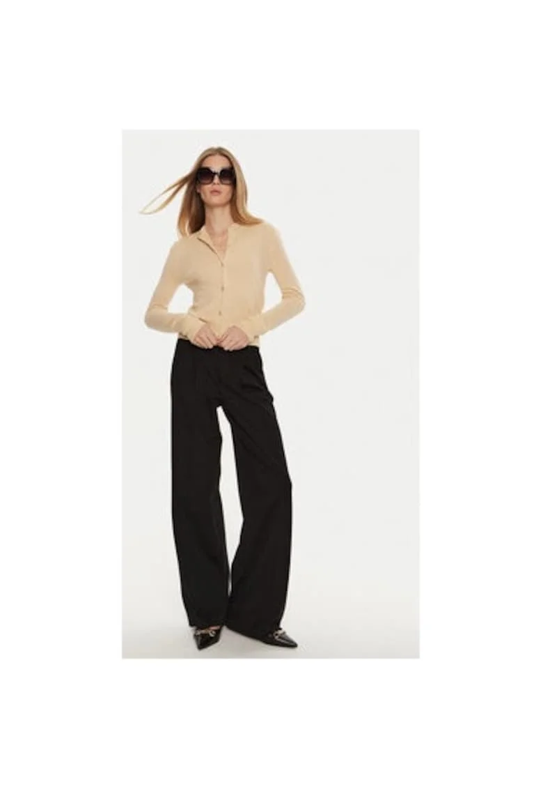 Pantaloni dama,  304525551, Viscoza/Poliamida, Negru, Negru