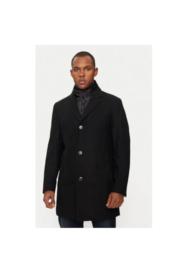 Palton barbati,  304695506, Lana/Poliester, Negru, Negru