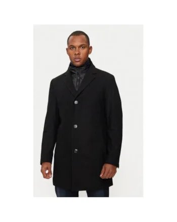 Palton barbati,  304695506, Lana/Poliester, Negru, Negru