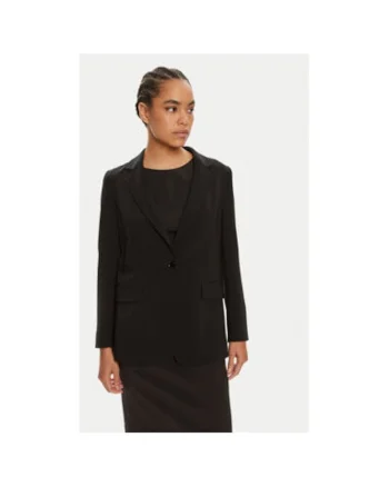 Sacou dama,  304437557, Acetat/Poliester, Negru, Negru