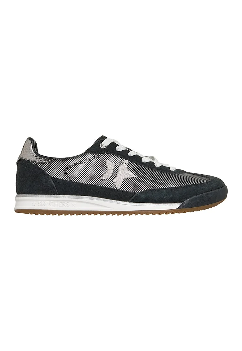 Pantofi sport SKX 92 Perfectly cu garnituri din piele intoarsa stralucitoare, Negru/Argintiu inchis