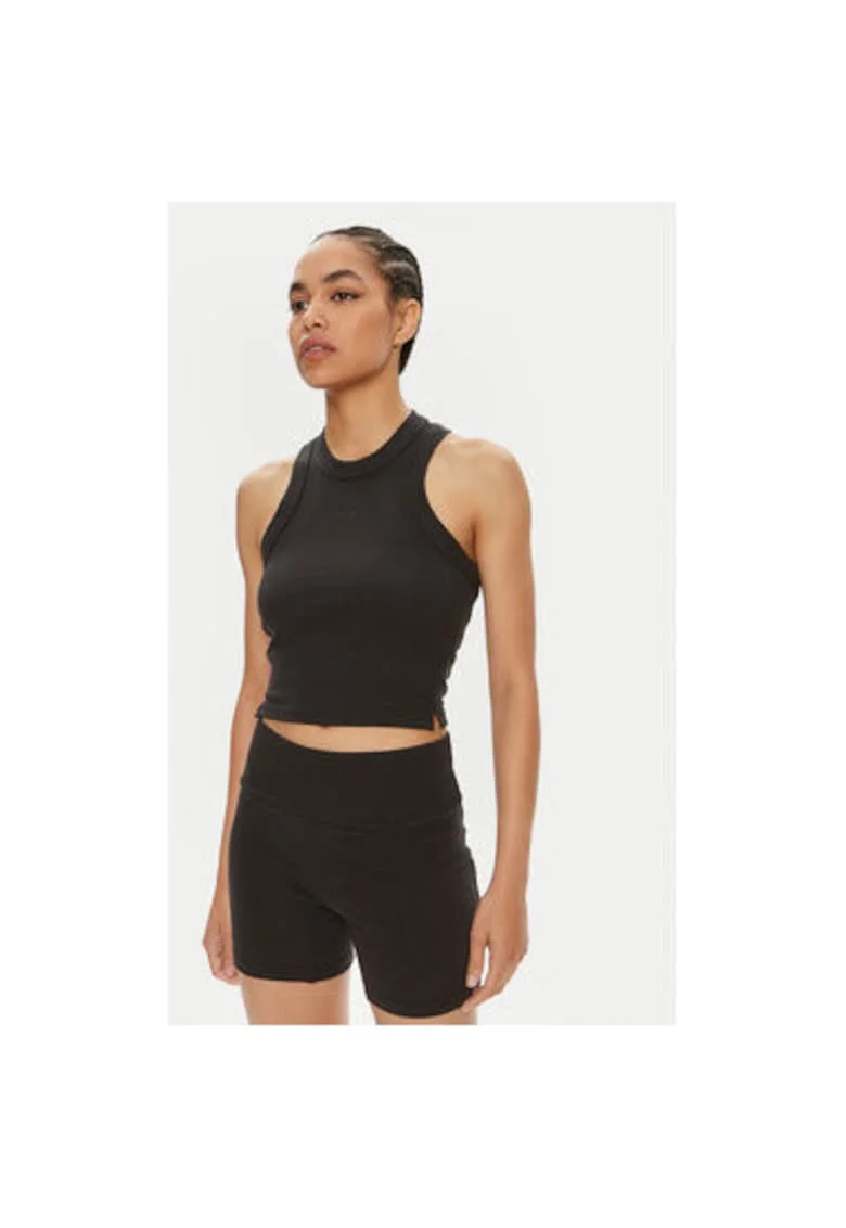 Tricou dama,  303899608, Viscoza/Bumbac/Elastan, Negru, Negru