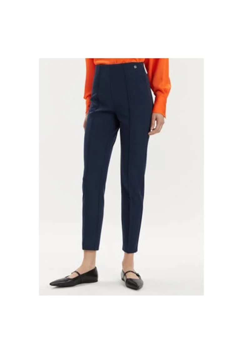 Pantaloni dama,  303565879, Poliester, Albastru, Albastru